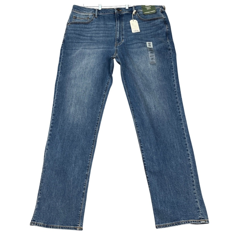 Mutual Weave The Athletic Jeans Mens 40x36 Medium Wash Tapered Leg 5 Pocket NEW